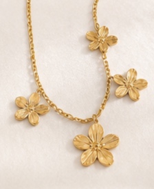 Bloemetjesketting goud