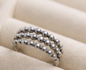Bolletjesring zilver