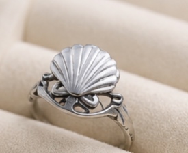 Schelpring zilver